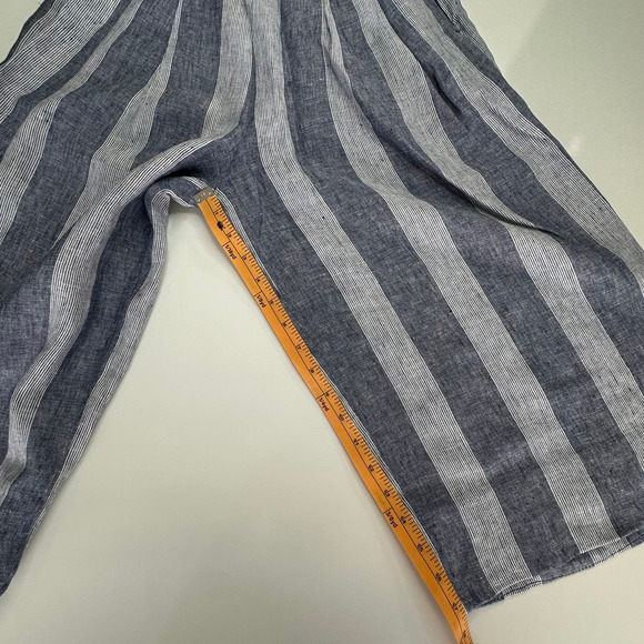 GAP White/Blue Striped Pleated Capri Palazzo Pants- 2 - Picture 5 of 7